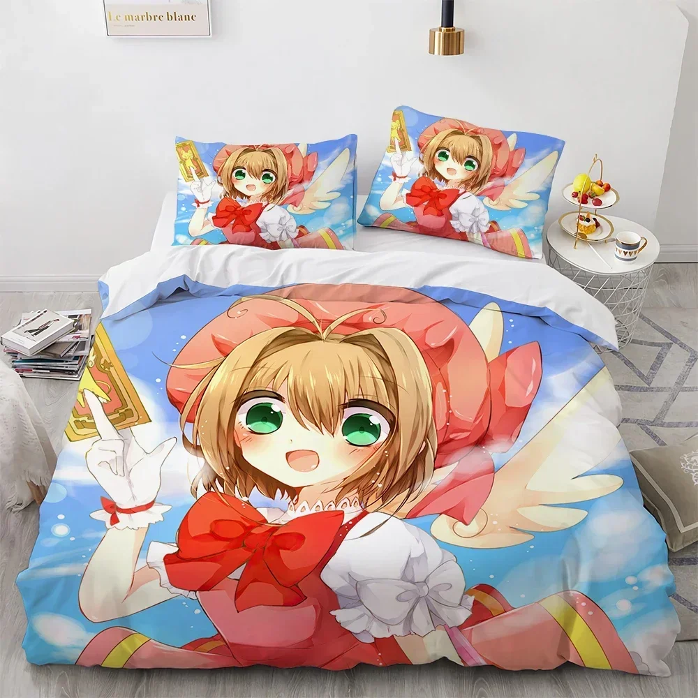 Anime Cardcaptor Sakura Bedding Set Duvet Cover Bedroom Comforter Covers Single Twin King Size Quilt Cover Home Textile 2/3PCS