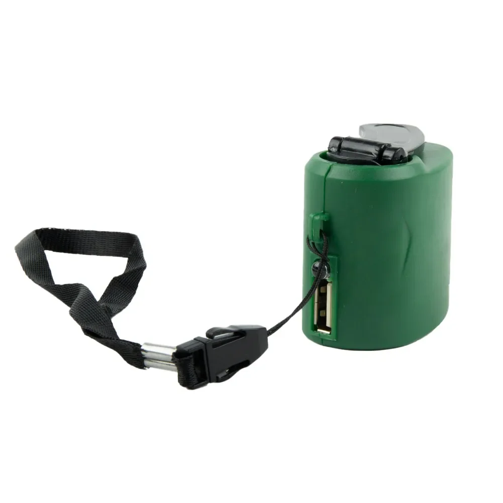 Hand Crank Phone Charger 180mm Rope Length 300MA-600MA 5.5V 58*46*31mm ABS Material + Components Blue/black/green