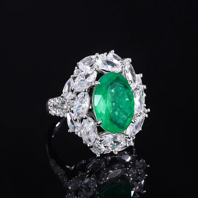 우아한 Paraiba 토르말린 럭셔리 쥬얼리 세트, 실버 S925 리얼 펜던트 목걸이, 약혼 결혼 반지, 무료 배송