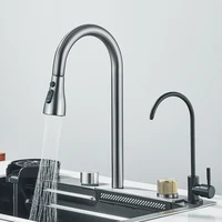 Waterfall Kitchen Sink 201 Stainless Steel Sink Large Single basin With Large Single Slot Sink Above Counter With Cup Disher 2