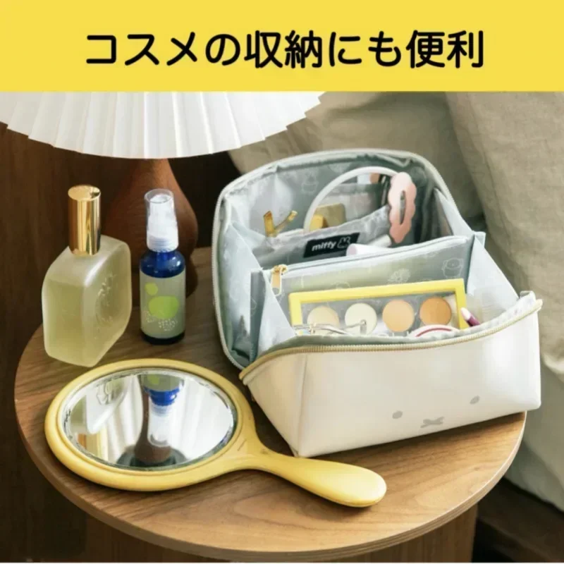 Cartoon Comic Magazine Appendix Miffy Rabbit Lovely High capacity Portable Cosmetic Bag Portable Multi function Storage Bag Pu