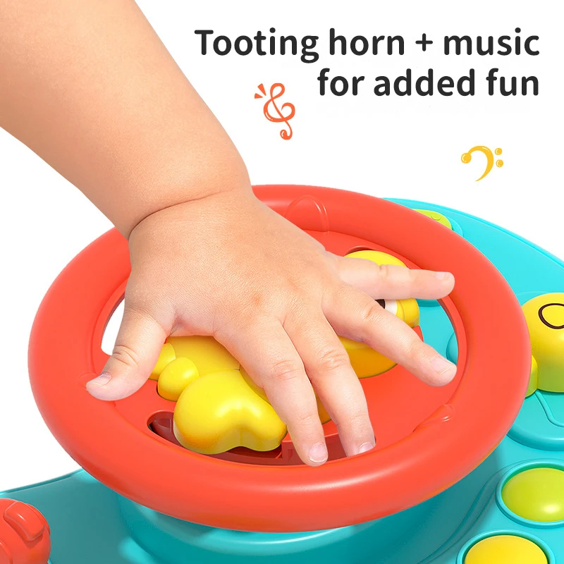 Baby Cartoon Steering Wheel Toys Montessori Children Early Educational Multifunctional Sounding With Light Musical Toys Gifts 4