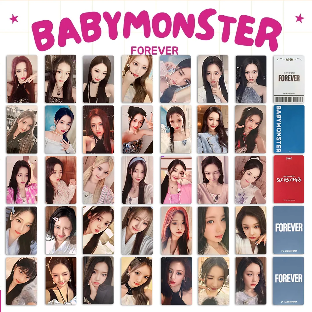 7Pcs/Set K-POP Idol BABYMONSTER Lomo Card New Album FOREVER