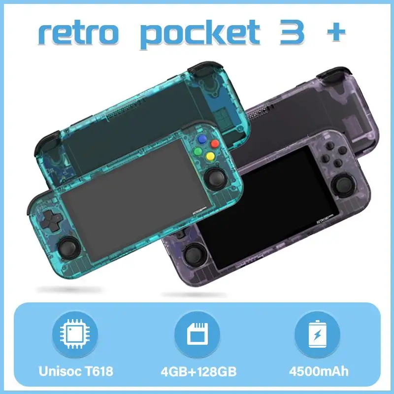 

2023 Newest 4.7Inch Retroid Pocket 3+ Plus Handheld Game Console 4G+128G Android 11 System IPS Screen Retro Gaming Console