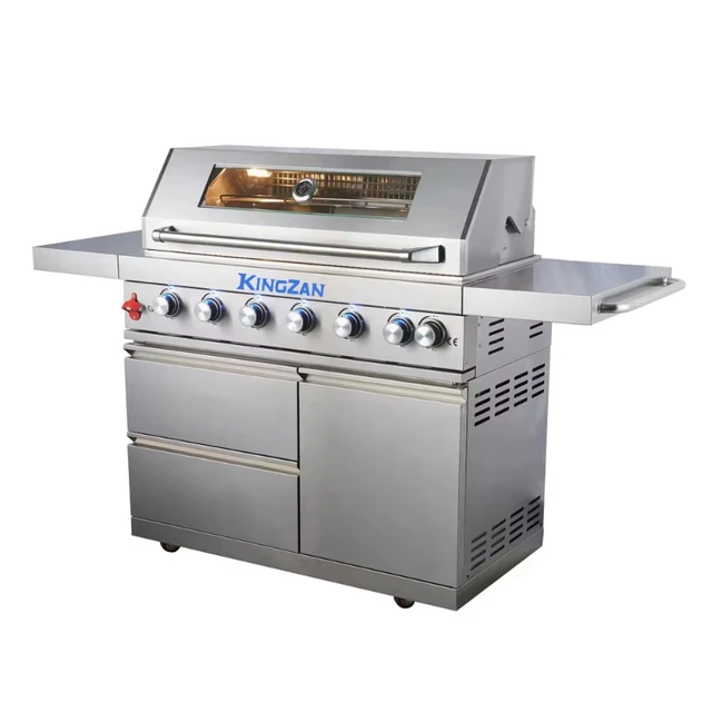 Armoire de cuisine extérieure moderne coréenne en acier inoxydable, nouveau jardin complet BBQ gaz Propane îlot en carbone 1