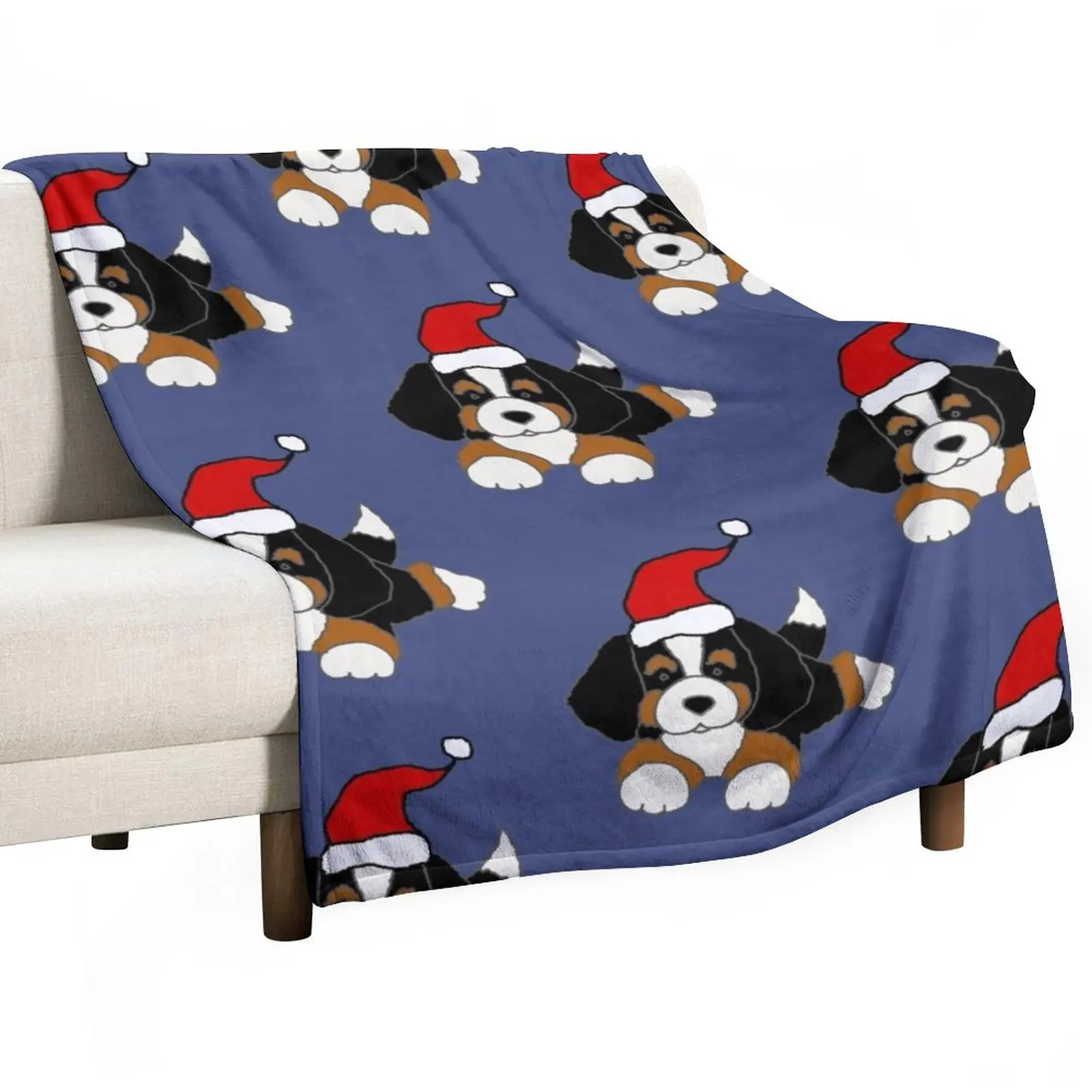 

Cute Bernese Mountain Dog in Santa hat Christmas Throw Blanket throw blanket for sofa Thermal Blankets For Travel Travel Blanket