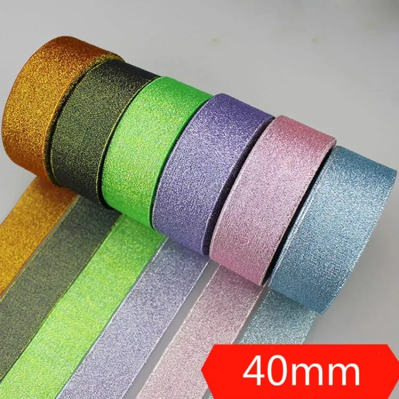 반짝이 리본 6/10/15/20/25/40mm, 25 야드, DIY 인공 공예, 웨딩 파티 용품, 수공예 바느질 액세서리 재료