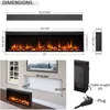 72" W Smart Wall Mount & in Wall Recessed Electric Fireplace Insert, Heater 750W/1500W, Multi Colors of Flame & Fuel Bed 6