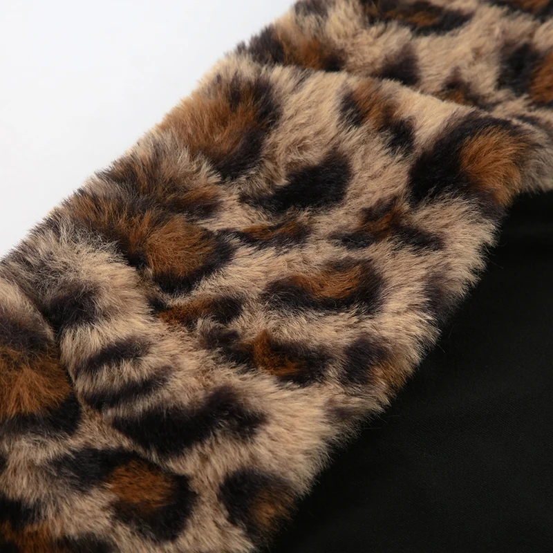 Chaleco sin tirantes con parches peludos de leopardo Y2K para mujer, camiseta sin mangas ajustada sexy a la moda, top corto retro chic sin mangas, ropa de club