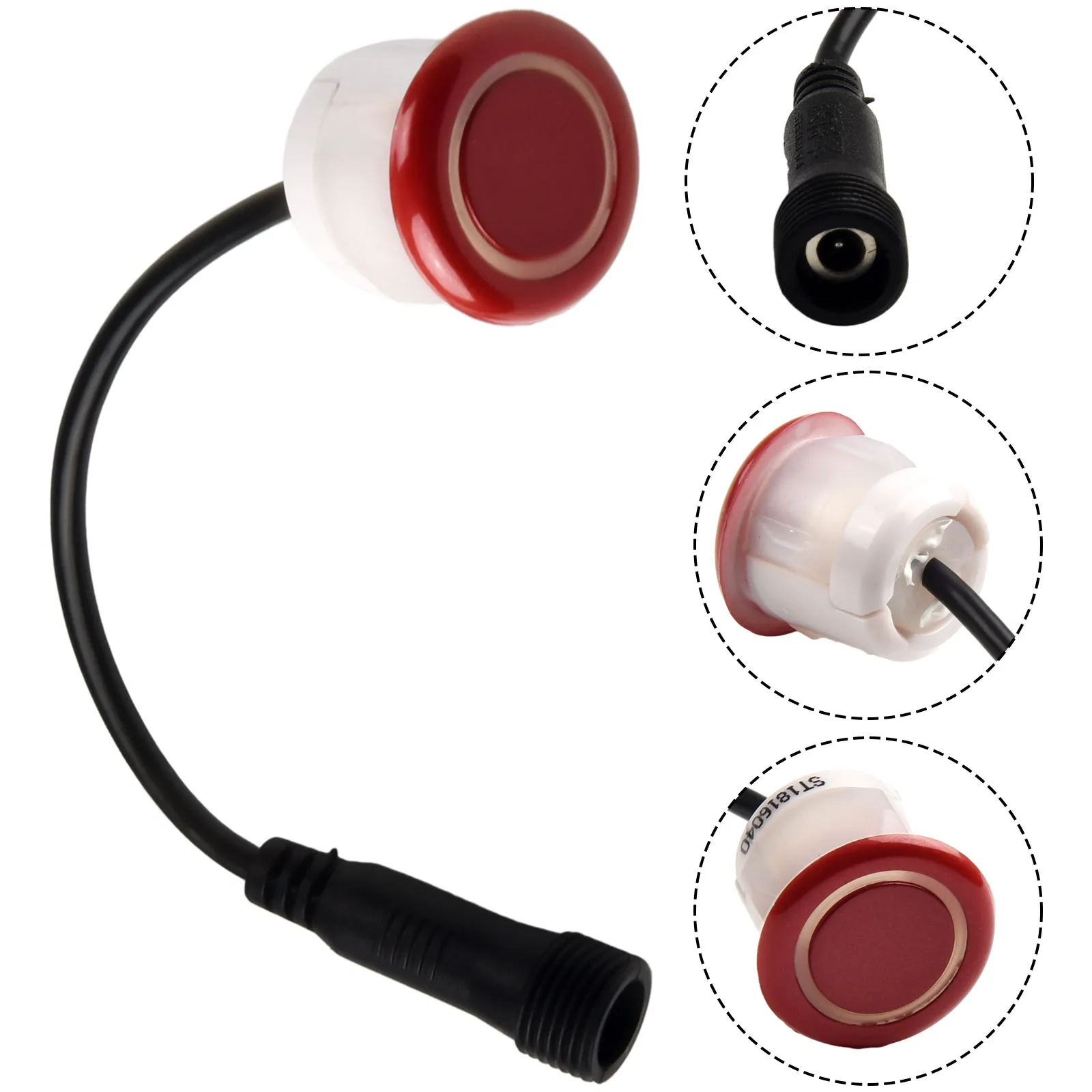 

1pc Red 12V Reversing Sensors 23mm Car Parking Sensor Kit Reverse Backup Sound Response Probe ABS Parking Sensors Car Electronic