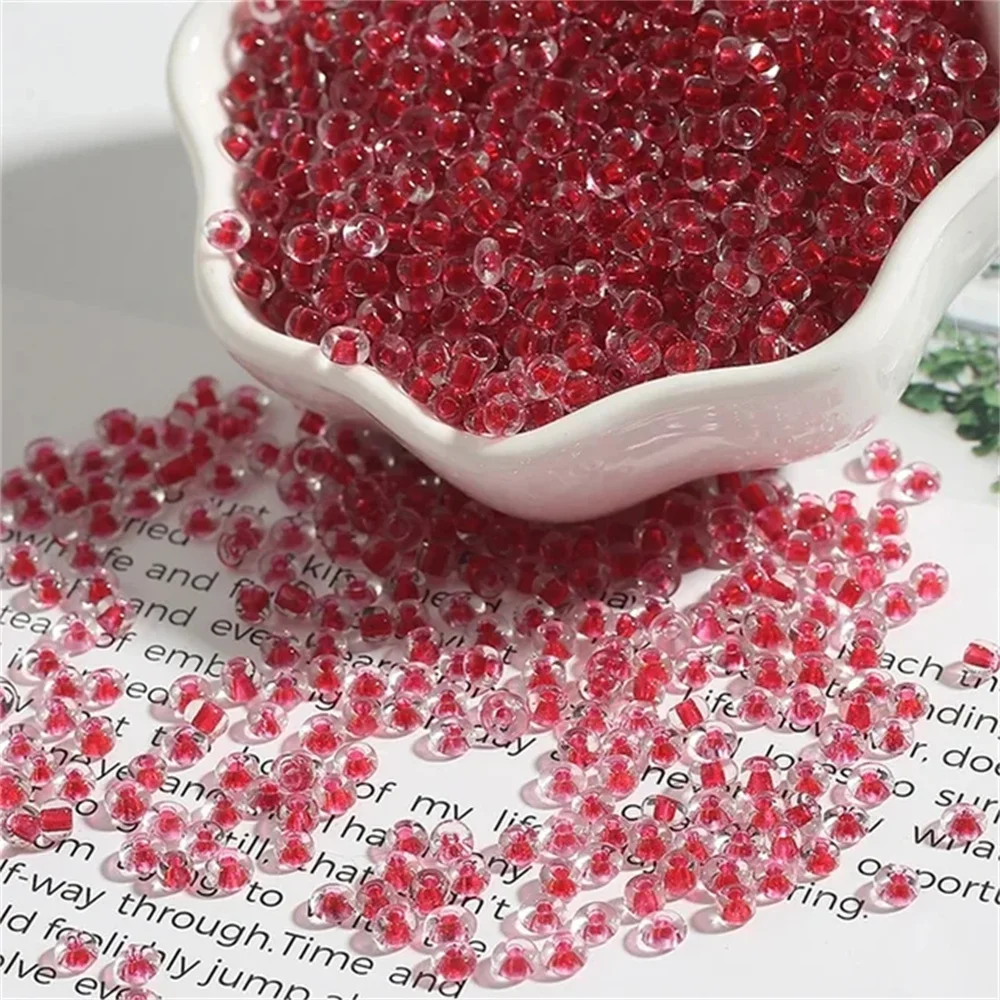 Description Picture 5 of item2mm 3mm 4mm Transparent Dyed Core Glass Millet Beads DIY Beaded Material Cross Stitch Clothing Tassel Accessories