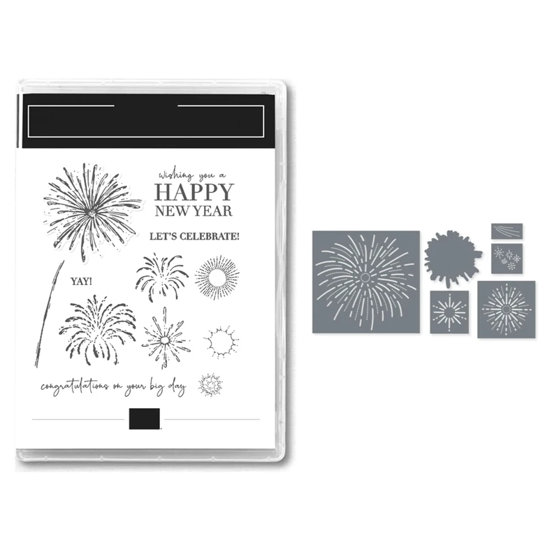 

Fireworks Blooming Craft Die Christmas New Metal Cutting Dies Clear Stamps 2023 Scrapbook Diary Decorate Card Embossing Template