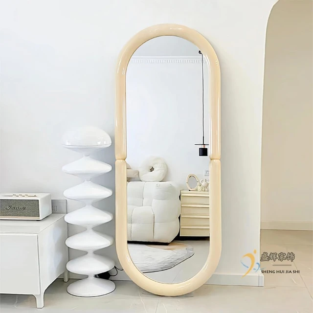 Big Standing Mirror Wall Stickers Pink Large Nordic Standing Full Length  Mirror Kawaii Home Decor Espejo Living Room Decoration - Decorative Mirrors  - AliExpress