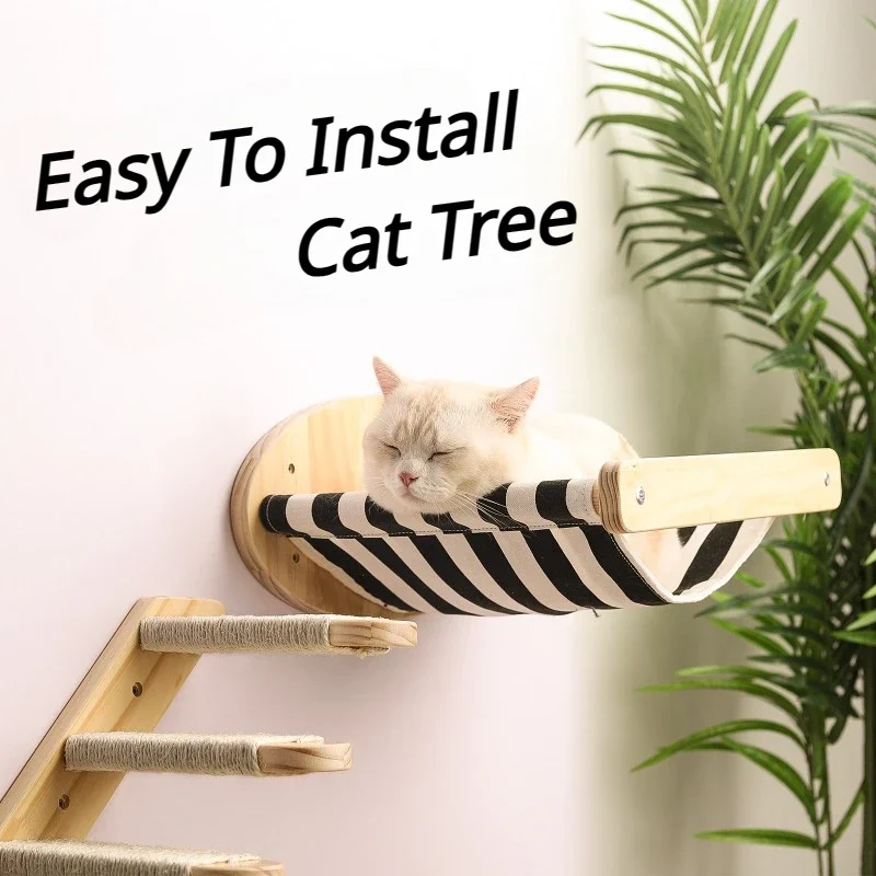 DIY 고양이 스크래치 해먹, 나무 등반 프레임, 계단 가구, 고양이 나무 놀이, 휴식 시설 장비, 견고하고 쉬운 설치