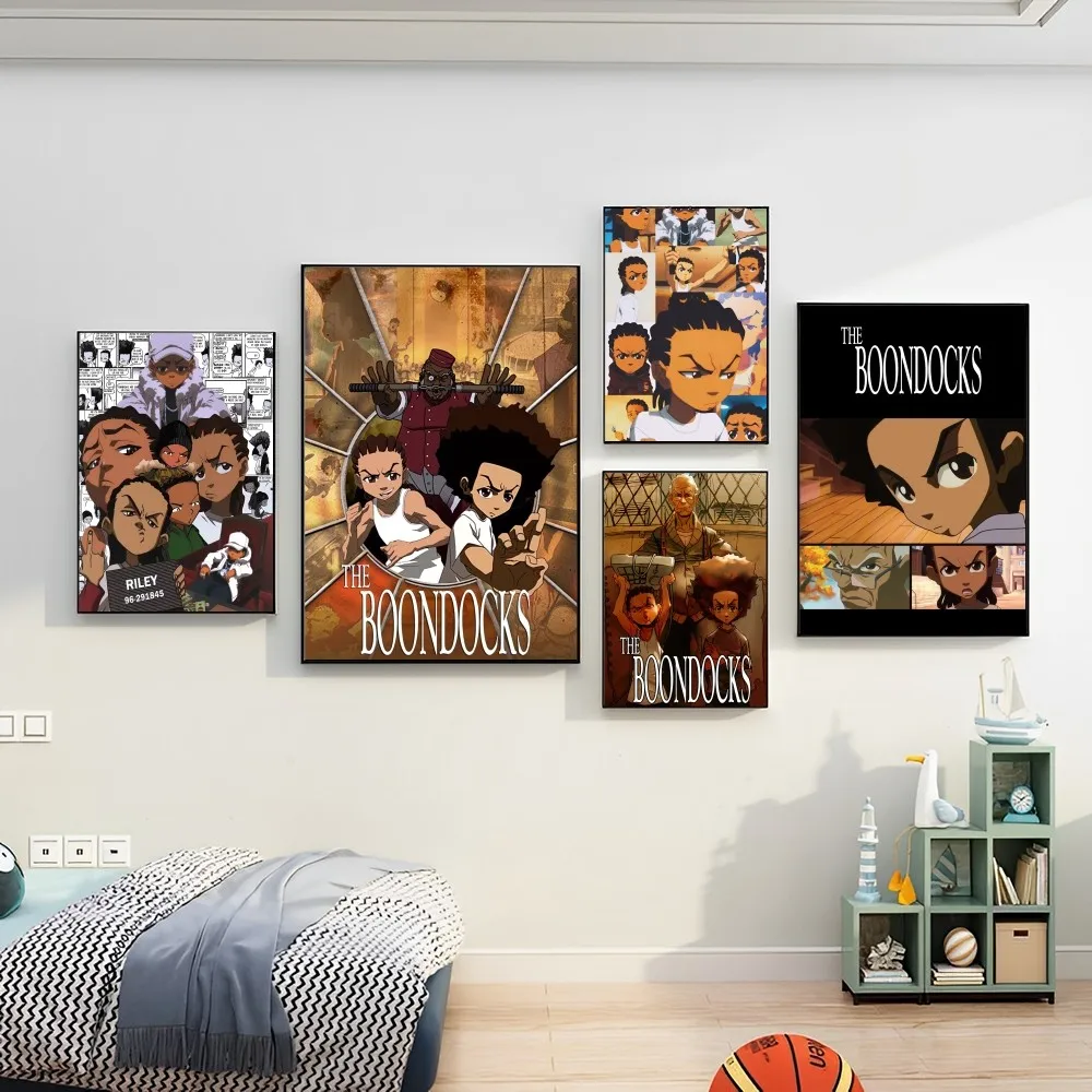 

The Boondocks Classic Poster Self-adhesive Art Poster Retro Kraft Paper Sticker DIY Room Bar Cafe Vintage Decorative