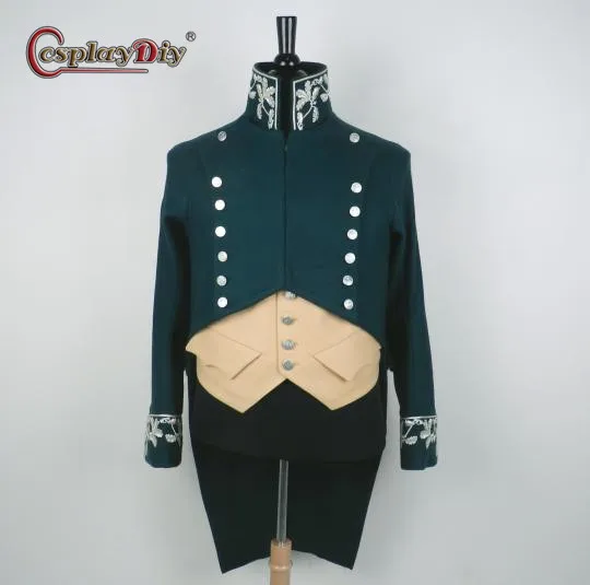 

Cosplaydiy британская война взрослые мужские военные Куртки Жилеты аварийная задняя куртка винтажный Нобелевский косплей мужской исторический Джейн костюм аустена