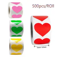 

Qiduo 500pcs 1 Inch Chroma Heart Labels Stickers Color Code Dot Labels Stickers Red yellow pink green custom Stickers Stationery