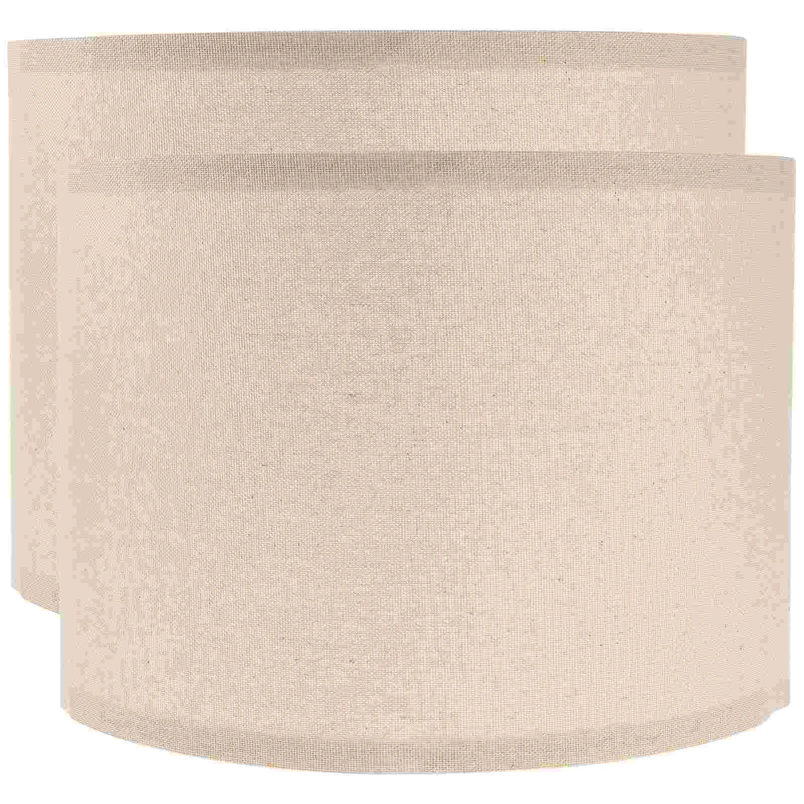 

2 Pcs Cylindrical Linen Fabric Wall Light Decor Table Lamp Cover Cloth Lampshade