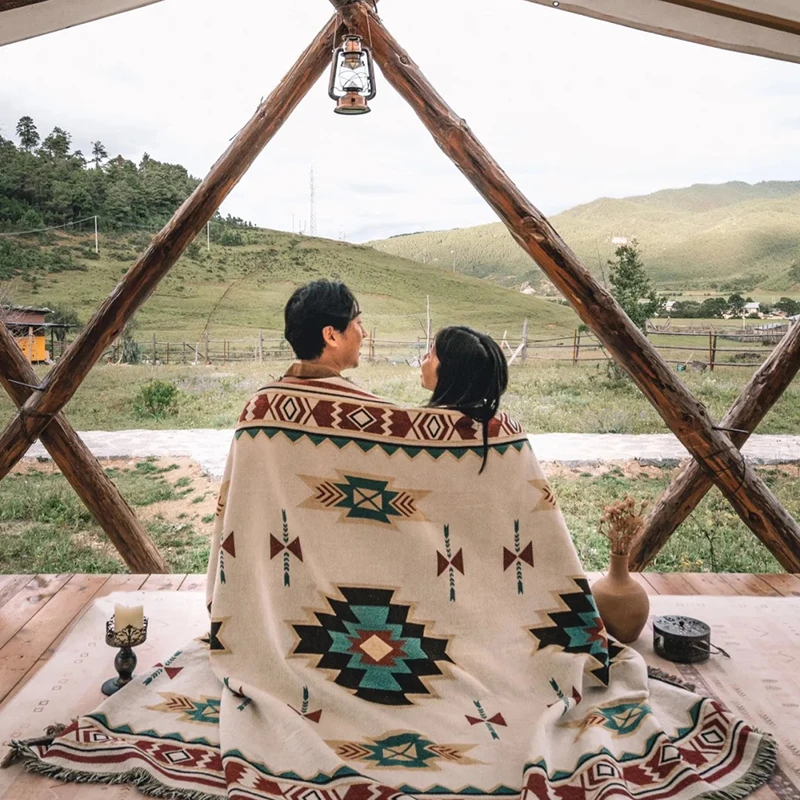 

Племенные одеяла, индийские уличные коврики, одеяло для кемпинга и пикника, Декоративные Постельные одеяла в стиле бохо, плед, коврики для дивана, Дорожный Коврик с кисточками, лен