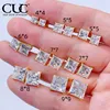 CUC 3-10MM Hip Hop Baguette CZ Stud Earrings With Screw Back AAA Zircon Men Women Square Earrings Trend Wedding Jewelry Gift 1
