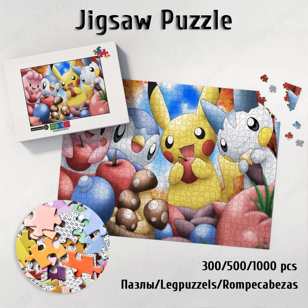 

Cartoon Pikachu Puzzle for Adults Pokmon Series Anime Games and Puzzles Pikachu and Friends Diy Large Puzzle Kids Toys Hobbies