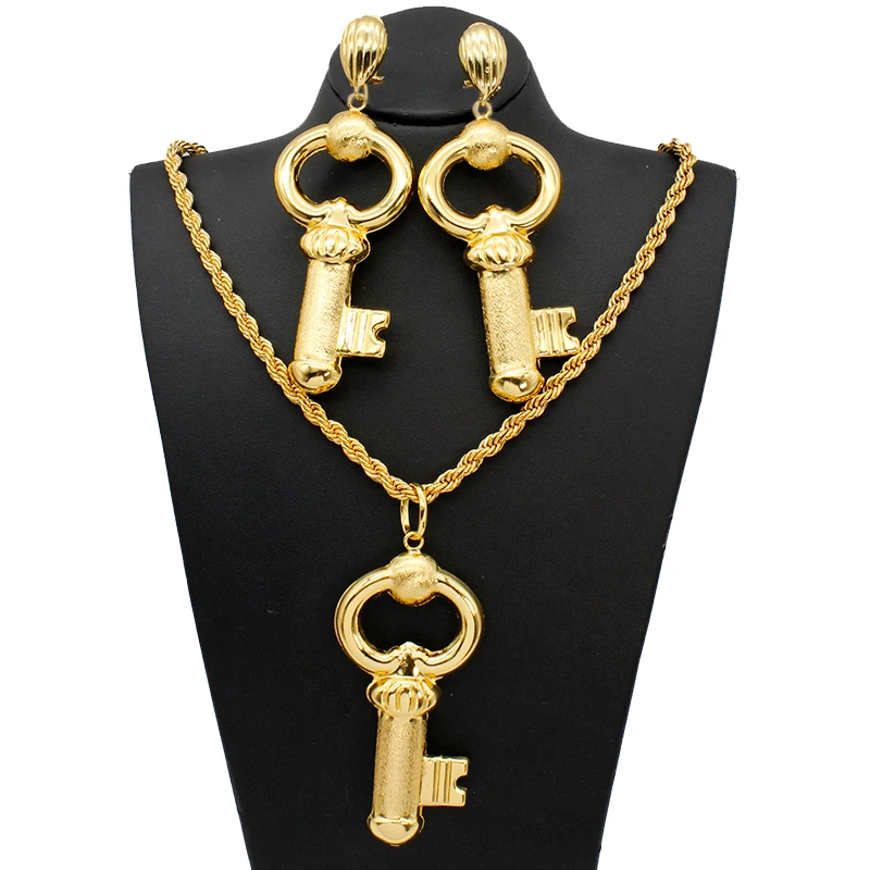 Ensemble Bijoux Plaqué Or – Collier + Boucles D'oreilles – Modèle Aléatoire – Neuf