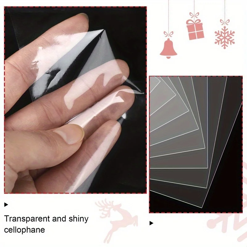 100 قطعة أكياس بلاستيكية شفافة أكياس هدايا السيلوفان لتغليف الهدايا النبيذ الحاضر الحلوى عطلة هدايا الحفلات