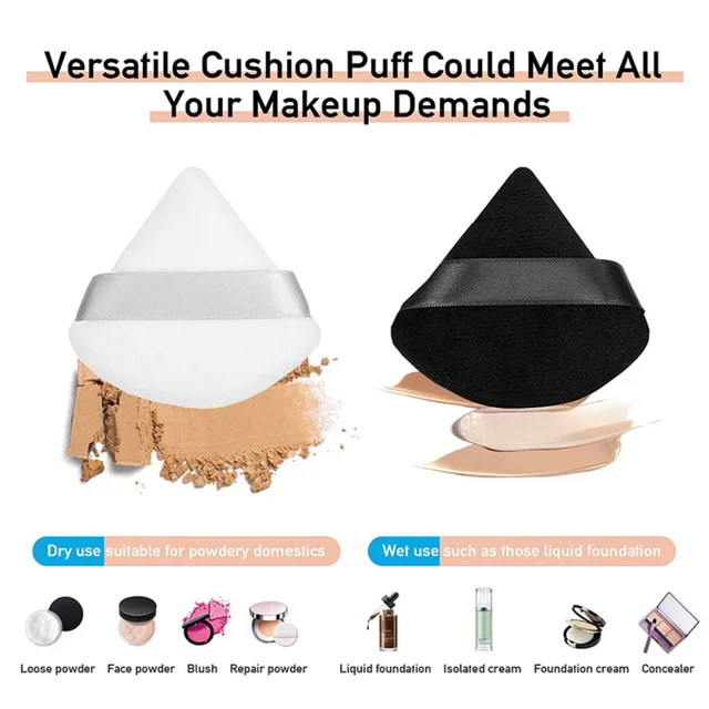 2/6Pcs Triangle Powder Puff Face Makeup Sponge