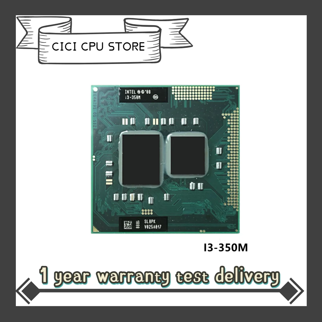 

Intel Core i3-350M i3 350M SLBU5 SLBPK 2.2 GHz Dual-Core Quad-Thread CPU Processor 3M 35W Socket G1 / rPGA988A