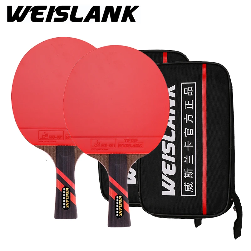 Carbon Fiber Blade Table Tennis Racket Double Face Pimples In Ping Pong Paddle Racket Set table tennis racket