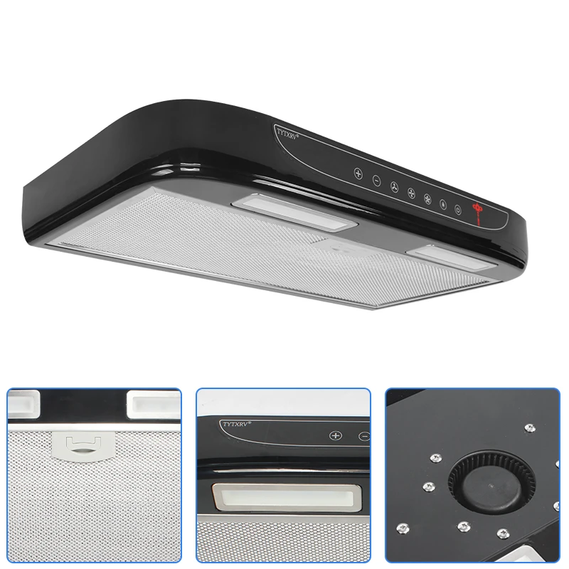 RV Range Hood 12V Vehicle Mounted Range Hood Key Type &Touch Screen
