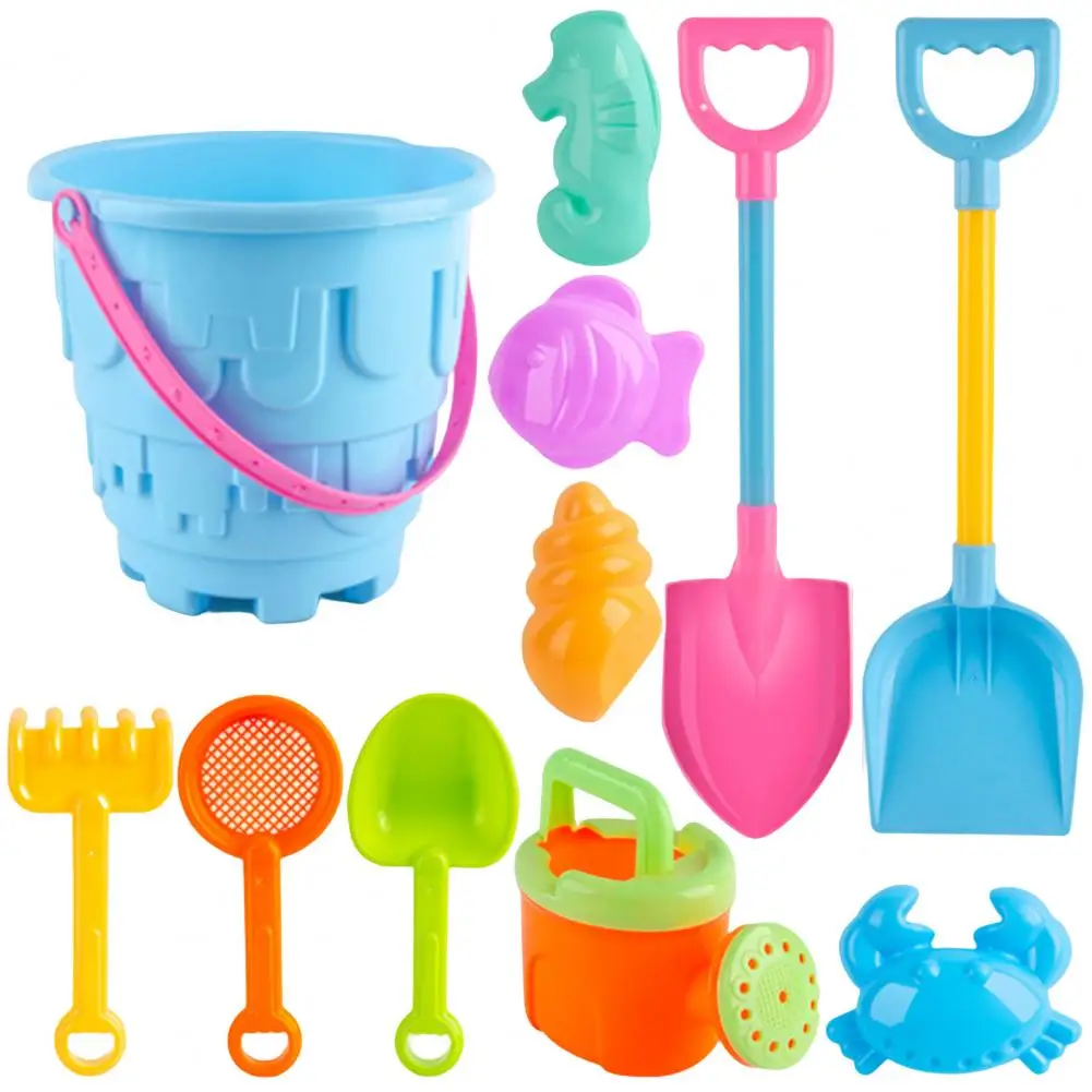 

1 Set Portable Sand Toys Cartoon Shape Castle Building Outdoor Play Bucket Tools Cute Molds Shovel Tool Set for Boys