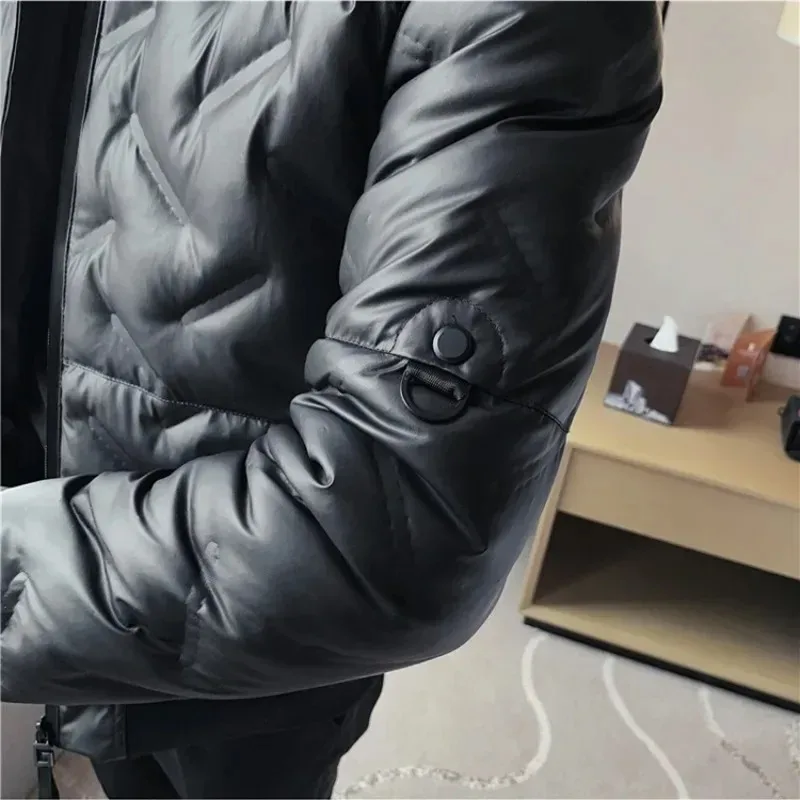 2023 Winter Lightweight Short Down Jacket Men Fashion Slim Casual Stand Collar Thickened and Warm Jackets Social Men Clothing