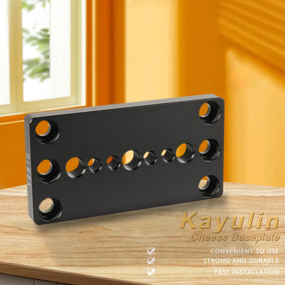 Description Picture 4 of itemSZRIG Cheese Baseplate Tripod Mounting Plate with 1/4" & 3/8" Thread for Railblock DSLR Camera Cage Camera Accessories