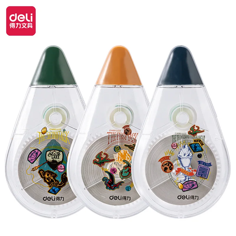 

3Pcs DELI 71558 Harry Potter 30M Correction Tape Corrector Promotional Gift Stationery Student Prize School Office Supply Large