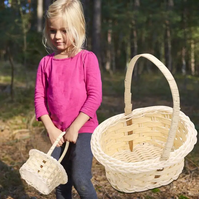 Hand Made Wicker Basket Wicker Flower Basket Shopping Storage Hamper And Handle Wooden Wicker Picnic Basket Fruit Basket 5