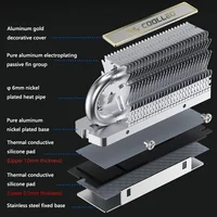 HR-09 M. 2 2280 SSD Heat Sink Fully Electroplated Reflow Welding AGHP HeatPipe M.2 Solid State Drive Radiator SSD Cooler - Image 3