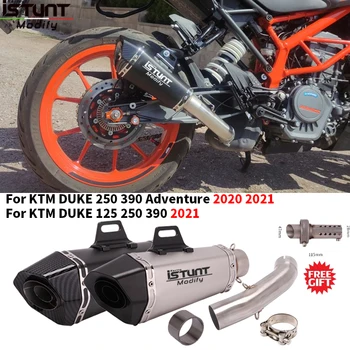 Motorcycle Exhaust Escape Moto Modify Muffler Mid Link Pipe Removable DB Killer For KTM DUKE 125 250 390 ADV Adventure 2020 2021