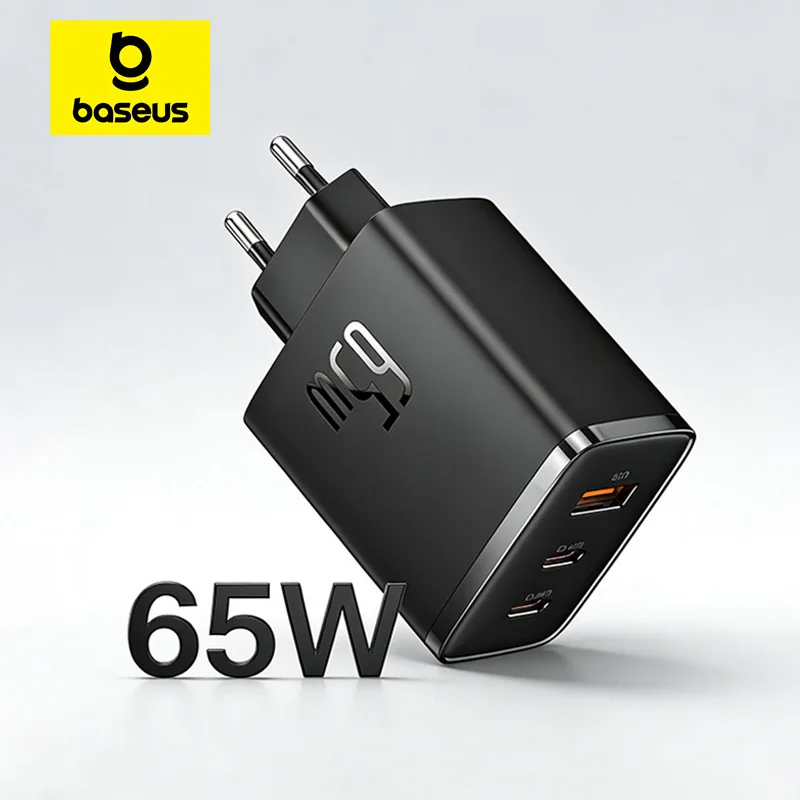 Baseus 65W USB C Charger GaN Charger Support QC PD Charge Portable Fast Charger For iPhone 17 16 15 Xiaomi Laptop Charger