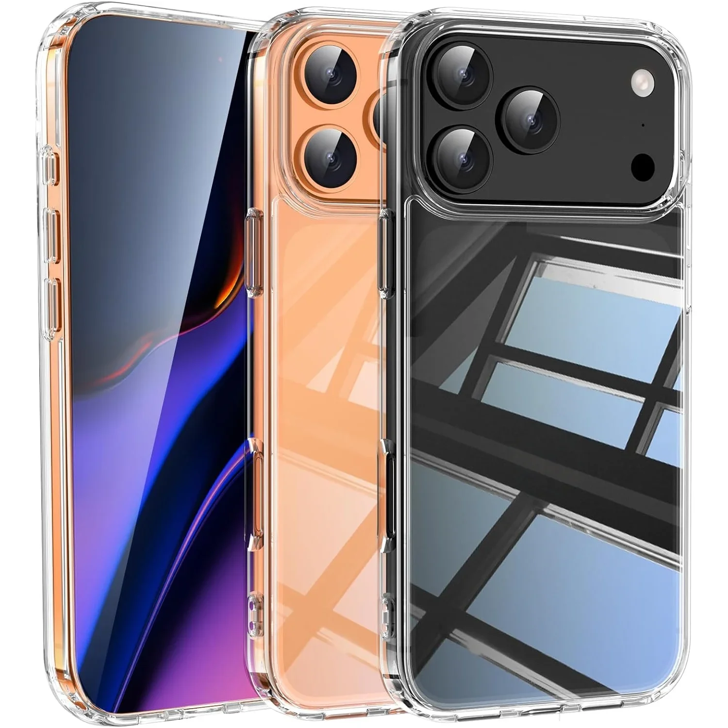 Ultra-Thin Clear Shockproof Phone Case with Transparent Back and Hard PC Bumper