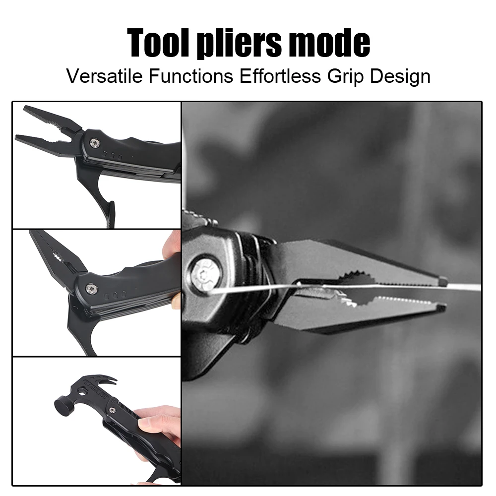 Stainless Steel Portable Claw Hammer with Nylon Sheath For Outdoor Survival Camping Hunting Folding Multifunctional Pliers 2
