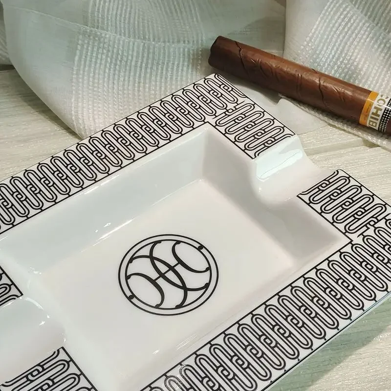 Luxury Cigar Ashtray Top Grade Porcelain Household Decoration Cigarrate Holder Tray For Cigar cigar ashtray