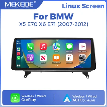MEKEDE Radio para coche con sistema Linux de 10,25/12,3 pulgadas para BMW X5 E70 X6 E71 2007-2012 AirPlay Autolink CarPlay Android Auto GPS Navegación Reproductor Multimedia BT SWC Autoradio Reproductor de vídeo Unidad principal Estéreo Sistema inteligente 1