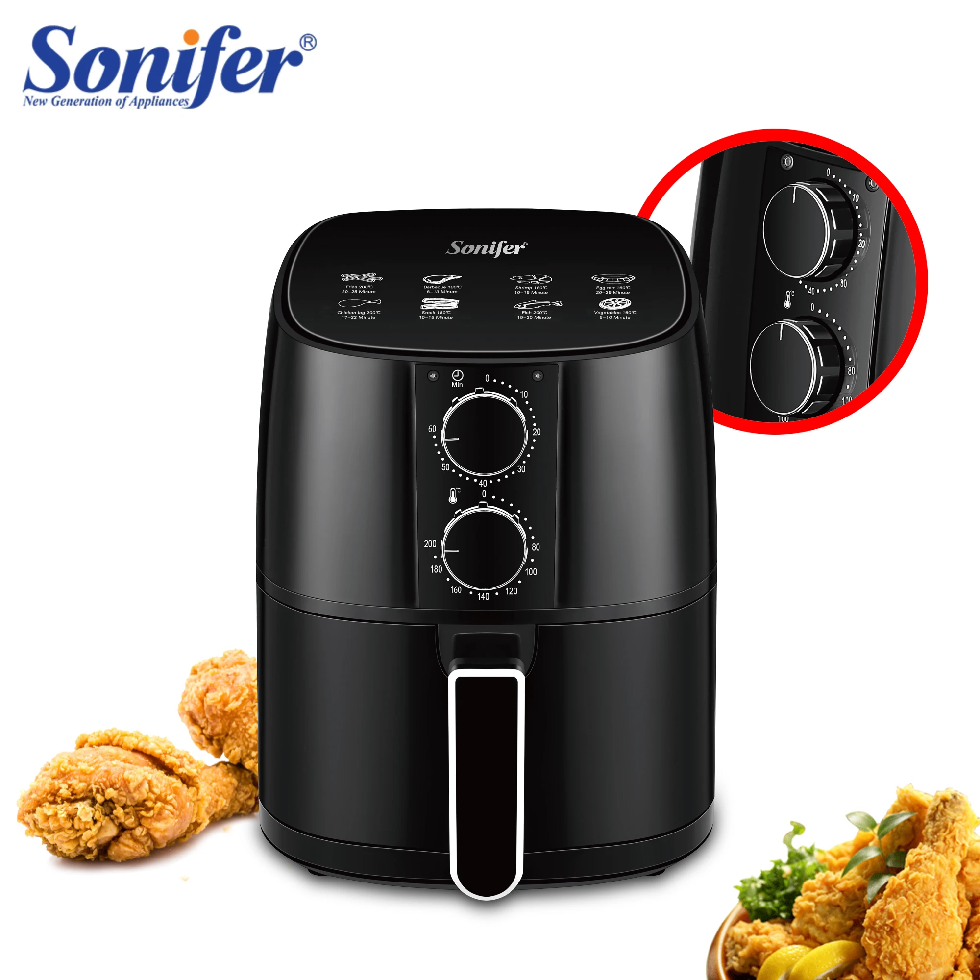 EXSAMO 10L Large Capacity Smart Electronic Digital Deep Fryers Oven Without  Oil 2000W Multi-Function With Touchscreen Air Fryer - AliExpress