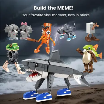 Nuovo Cervello Italiano Mattoni Tung Tung Sahur Italia Tralalero Tralala Building Blocks Divertenti Giocattoli di Montaggio per I Bambini Regali Di Compleanno 1