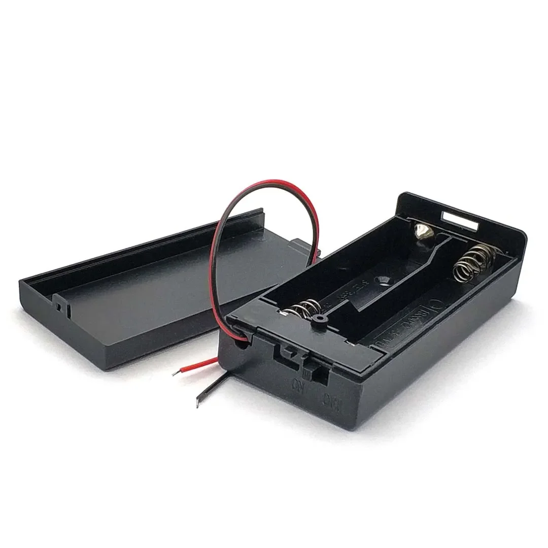 Battery Case Battery Storage Box Battery Holder Battery Box 18650 3.7V 2x18650 Batteries 2 Slots Container with ON/OFF Switch Output Voltage 7.4V