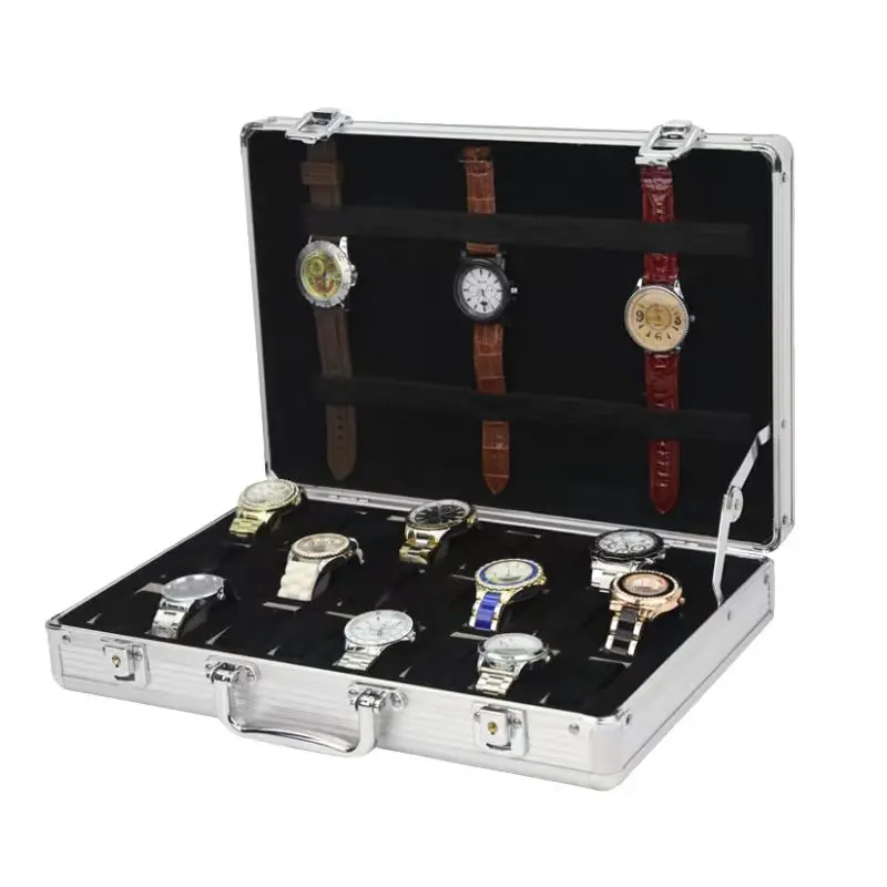 Watch Storage Box 6/10/12/24 Girds Luxury Aluminum Alloy Pattern Collection Display Gift Boxes