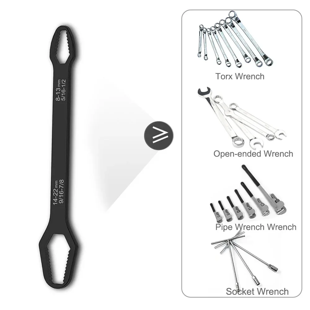 Adjustable Double-End Multifunctional Self-Tightening Wrench