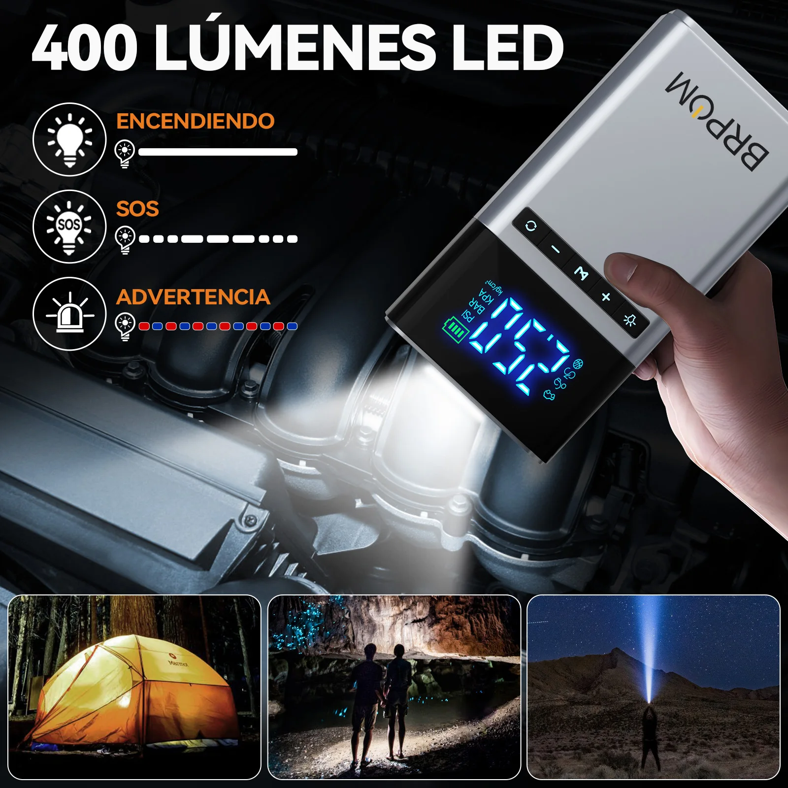 Portable Car Starter with Air Compressor 150 PSI 7500A Starter 12V Car Battery Box Battery Jumper with LCD car jump starter jump starter
