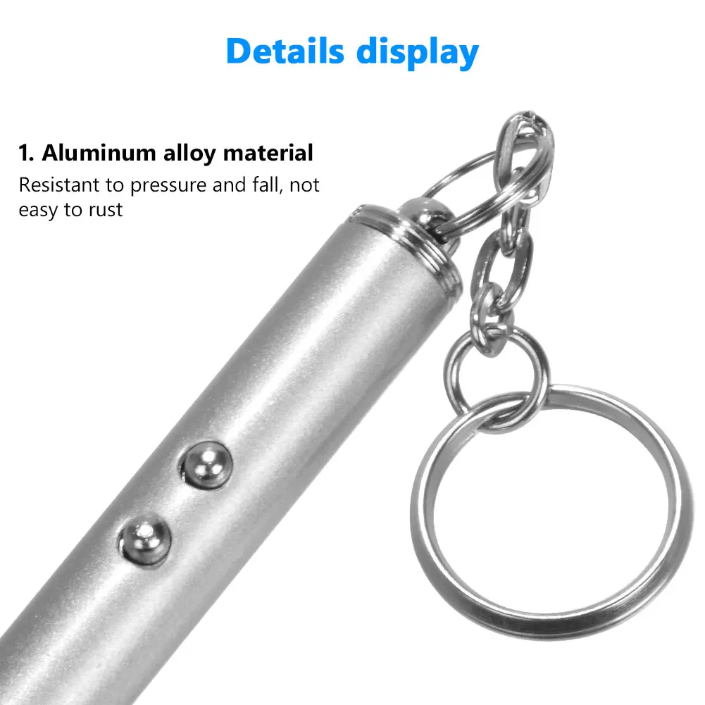 Portable Keychain Keyring Fun Pointer Interactive Toys Pet Cat Light Laser pointer Mini Training Flashlight LED Torch Children